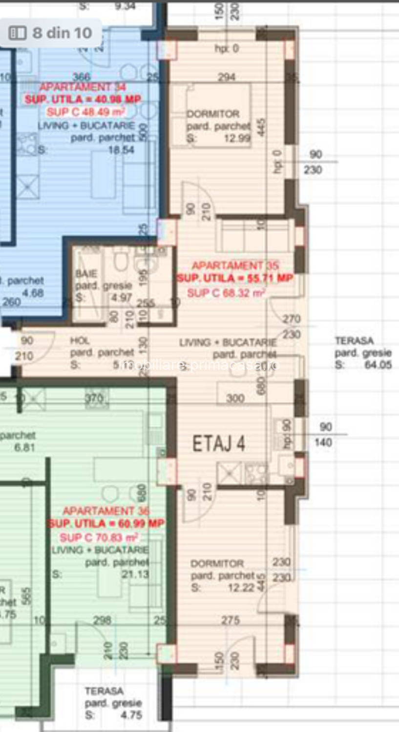 MARINESCU (bloc nou) 3camere etaj4 si 5 cu terase! - imagine 14